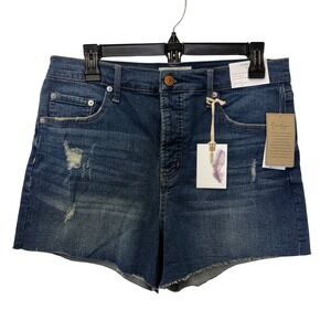 NWT Jessica Simpson Infinite High Waist Denim Shorts Size 30 Distressed‎ Cut-Off